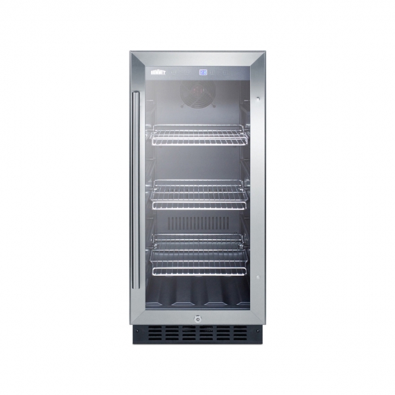 Summit SCR1536BG Countertop Beverage Merchandiser Refrigerator in Black, One Glass Door w/ Lock, 2.45 cu. ft.