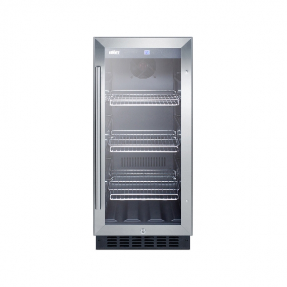 Summit SCR1536BGCSS Countertop Beverage Merchandiser Refrigerator, One Glass Door w/ Lock, Stainless Steel, 2.45 cu. ft.