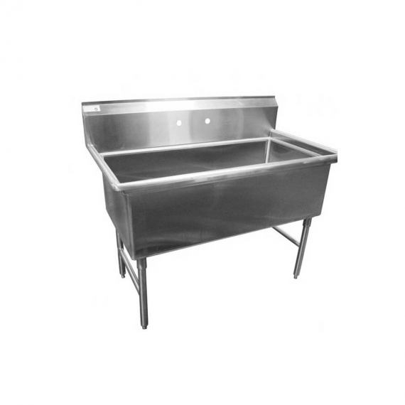 Serv-Ware 1C14H2448 One Compartment Sink w/ Faucet Holes, 48