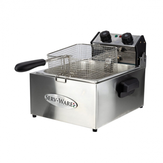 Serv-Ware EF-06L Full Pot Countertop Electric Fryer w/ 13.20-Lb. Capacity, 1 Basket