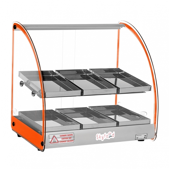 Skyfood 18” Food Warmer Display Case – Orange FWD2-18O, Countertop