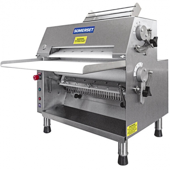 Somerset CDR-2020 Countertop Double Pass Dough Roller, Synthetic Dough Rollers Front Operation Large Hopper 3/4 hp