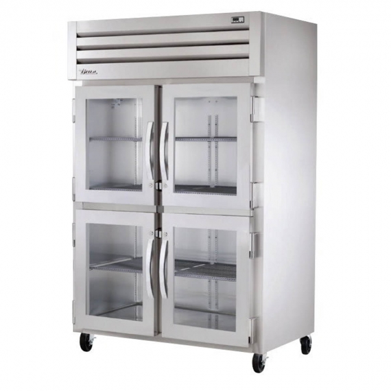 True STA2H-4HG Two-Section Glass Half Swing Door Mobile Heated Cabinet, Stainless Steel