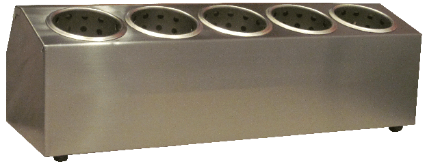 Steril-Sil CC-LTC-5BR 5-Hole Insulated Countertop Condiment Dispenser / Bottle Rail 