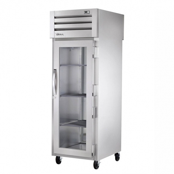 True STR1HPT-1G-1S Glass Front / Solid Rear Doors Mobile Pass-Thru Heated Cabinet