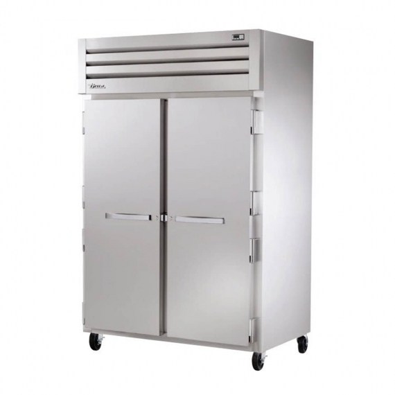 True STR2H-2S Two Section Reach-In Solid Swing Door Mobile Heated Cabinet, Stainless Steel