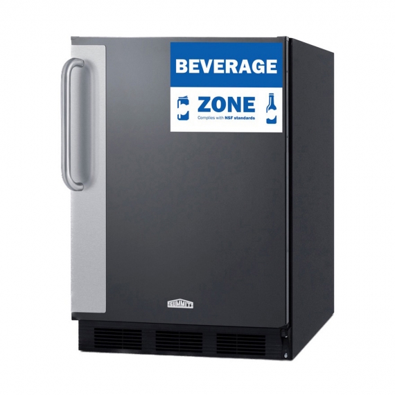 Summit FF6BK7BZ One Section Reach-In Refrigerator in Black, Right Hinged Door, 5.5 cu. ft.