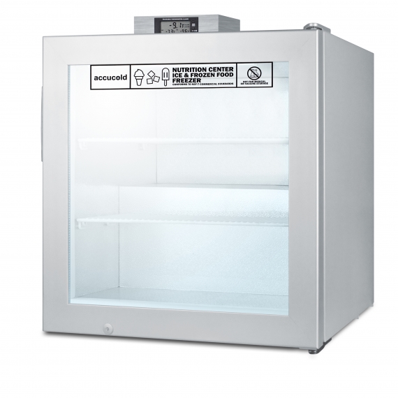 Accucold SCFU386NZ Countertop Merchandising Freezer in Gray, Glass Swing Door w/ Lock, 2.0 cu. ft.