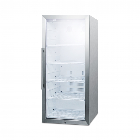 Summit SCR1006CSS One Section Beverage Center with Locking Glass Door, Stainless Steel Exterior, 9 cu.ft