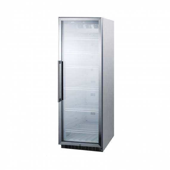 Summit SCR1400WCSS One Section Beverage Center with Right Hinged Glass Door, Stainless Steel Exterior,  12.6 cu.ft