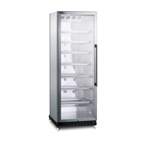 Summit SCR1401LHRICSS One Section Beverage Center with Left Hinged Glass Door, Stainless Steel Exterior, 12.6 cu.ft