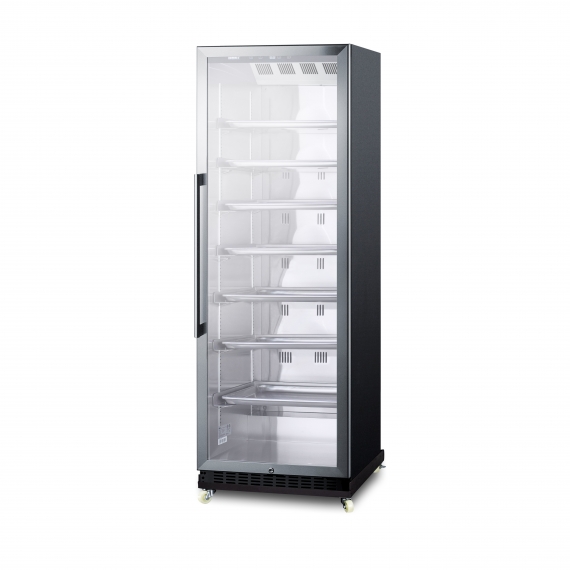 Summit SCR1401RI One Section Beverage Center with Right Hinged Glass Door, in Black 12.6 cu.ft
