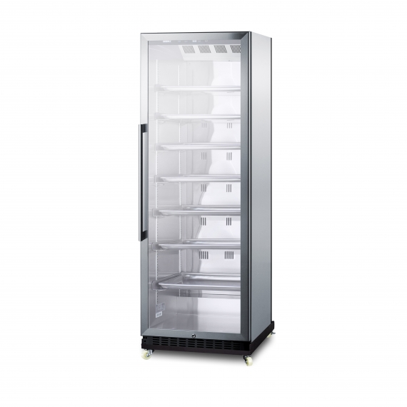 Summit SCR1401RICSS One Section Beverage Center with Right Hinged Glass Door, Stainless Steel Exterior, 12.6 cu.ft