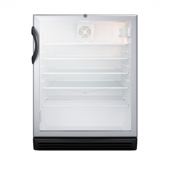 Summit SCR600BGLADA Countertop Merchandiser Refrigerator in Black, One Glass Door w/ Lock, ADA Compliant, 5.5 cu. ft.