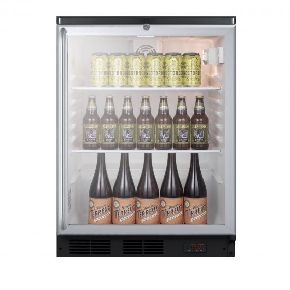 Summit SCR600BGLDTPUBSH Refrigerated Craft Beer & Wine Merchandiser, 5.5 cu. ft.