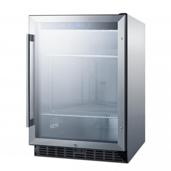 Summit SCR611GLOS Outdoor Countertop Merchandiser Refrigerator, One Glass Door w/ Lock,  Stainless Steel, 5.0 cu. ft.