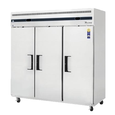 Tarrison CO-TSRF3 Three-Section Reach-In Refrigerator Freezer w/ 3 Solid Full Doors, 9 Shelves