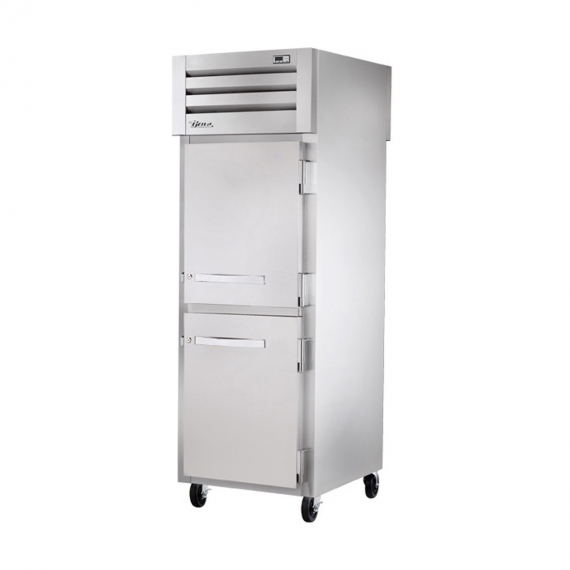 True STG1RPT-2HS-2HS-HC One Section Pass-Thru Refrigerator w/ Front 2 Solid & Rear 2 Solid Half Doors, Stainless Steel Front-Aluminum Sides