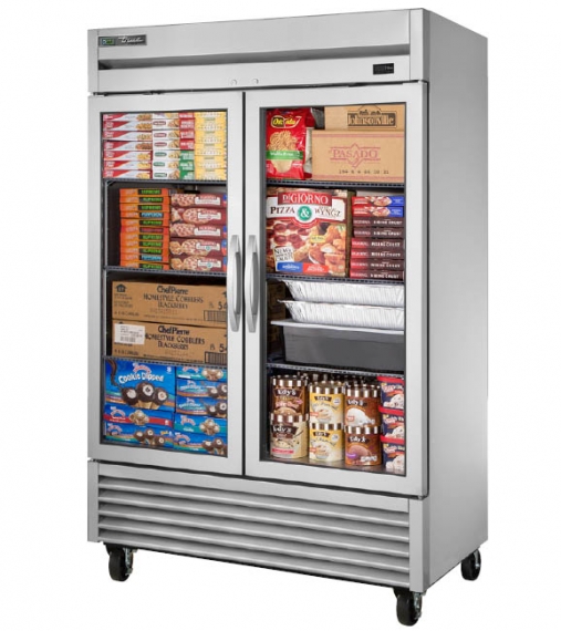 True TS-49FG-FLX-HC~FGD01 Refrigerator/Freezer Convertible w/ 2-Section, 2 Glass Doors, 6 Shelves