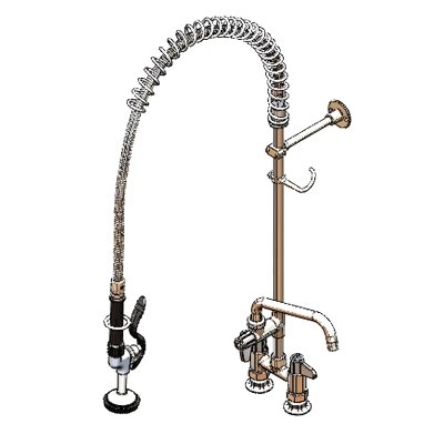 T&S Brass 5PR-4DLS08 with Add On Faucet Pre-Rinse Faucet Assembly