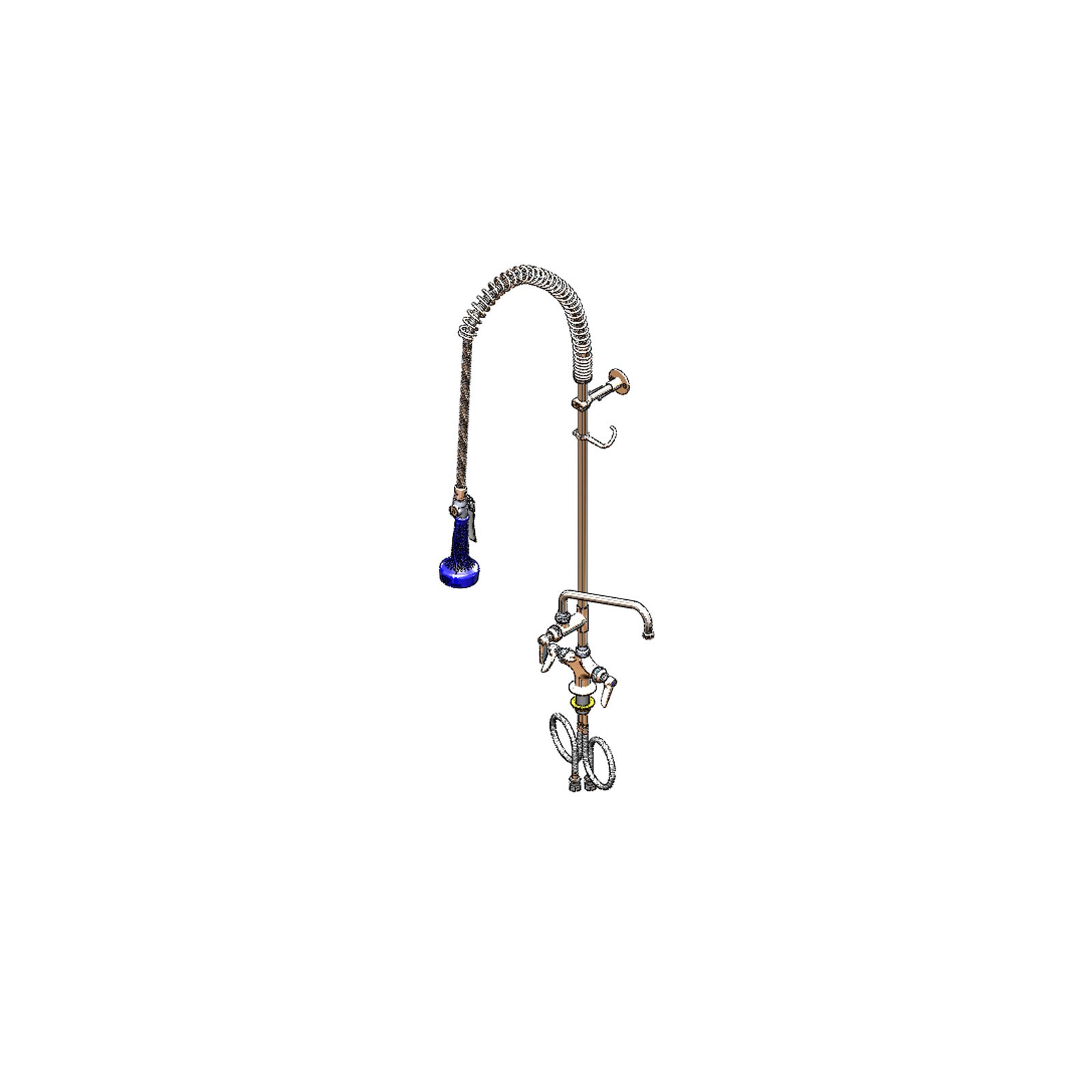 T&S Brass B-0113-A06-B08 with Add On Faucet Pre-Rinse Faucet Assembly