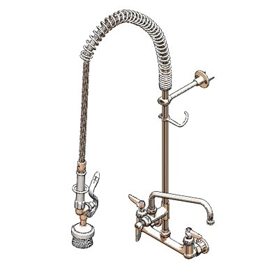 T&S Brass B-0133-ADF10-BR with Add On Faucet Pre-Rinse Faucet Assembly