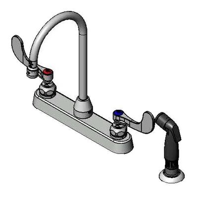 T&S Brass B-1172-07-WH4 with Spray Hose Faucet