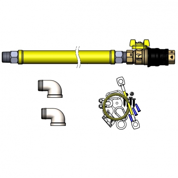 T&S Brass HG-4E-48G-K Gas Connector Hose Kit / Assembly