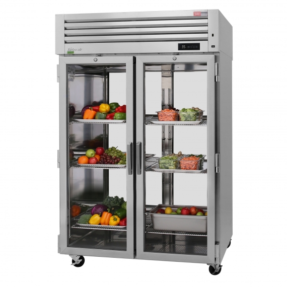 Turbo Air PRO-50R-GS-PT-N Two Section Pass-Thru Refrigerator w/ Front 2 Glass & Rear 2 Solid Doors, Top Mount, 54 cu. ft.