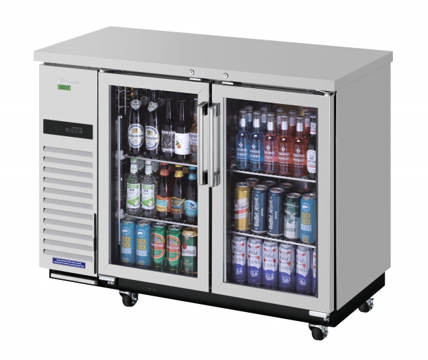 Turbo Air TBB-24-48SGSD-N Refrigerated Back Bar Cabinet w/ 12.2 Cu Ft, 2 Glass Doors, Side Mount