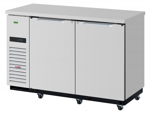 Turbo Air TBB-2SSD-N6 Refrigerated Back Bar Cabinet w/ 19 Cu Ft, 2 Solid Doors, Side Mount