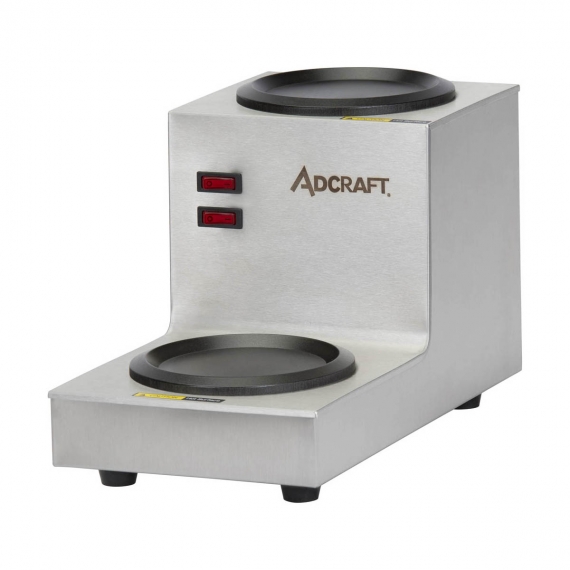 Adcraft TWP Step Up Warmer Plate With 2 Warmers, Manual On/off Switch (for Each Brewer)