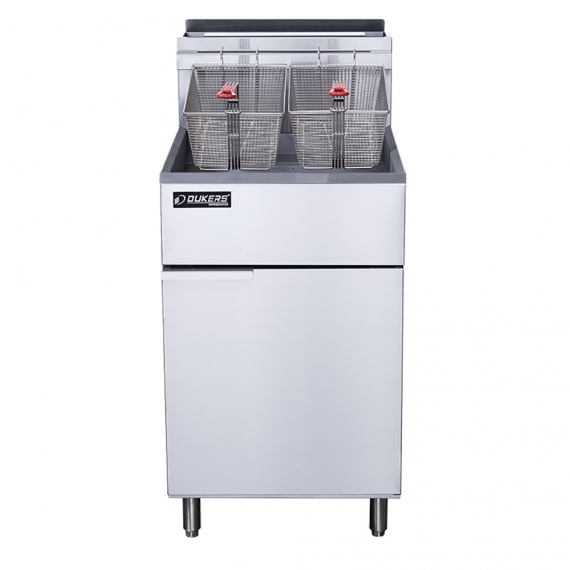 Dukers Appliance Co DCF5-NG Full Pot Floor Model Gas Fryer w/ 70-lb Capacity, 2 Twin Baskets