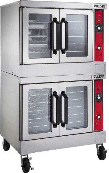 Vulcan VC44ED Double Deck Full Size Electric Convection Oven with Solid State Controls