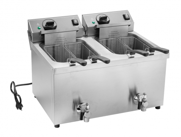 Vollrath CF2-3600DUAL-C Split Pot Countertop Electric Fryer w/ 4 Small Baskets, 20-Lb. Capacity