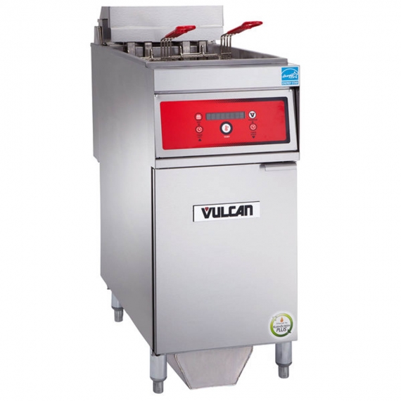 Vulcan 1ER50DF Full Pot Floor Model Electric Fryer w/ 50-lb., Digital Controls, Twin Baskets