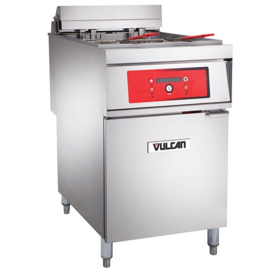 Vulcan 1ER85D Full Pot Floor Model Electric Fryer w/ 85-lb., Digital Controls, Twin Baskets