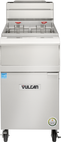 Vulcan 1VHG75C QuickFry5™ Full Pot Floor Model Gas Fryer w/ 75-lb Capacity, Twin Baskets