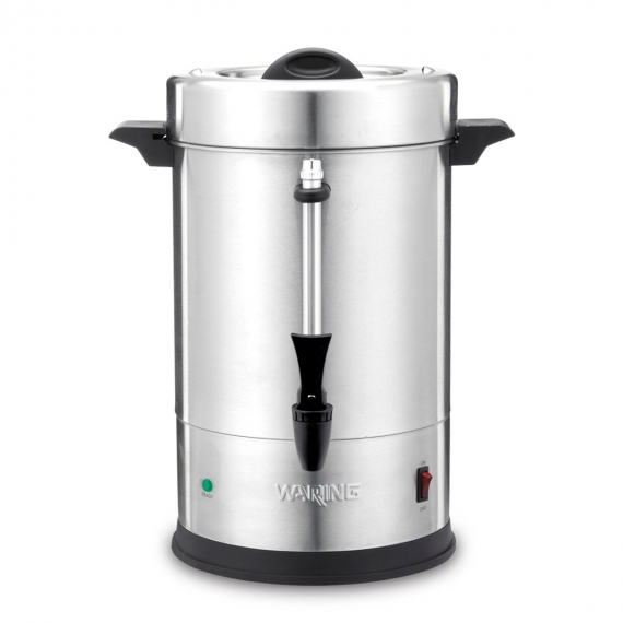 Waring WCU55 - Stainless Steel Electric Coffee Urn, 55 Cup Capacity, Dual Heater System