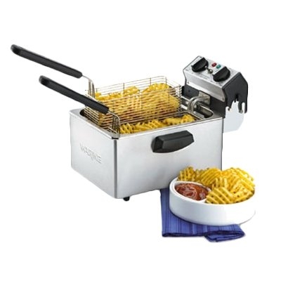 Waring WDF75RC Full Pot Countertop Electric Fryer w/ 8.5-Lb. Capacity, 2 Baskets, 120v/60/1-ph