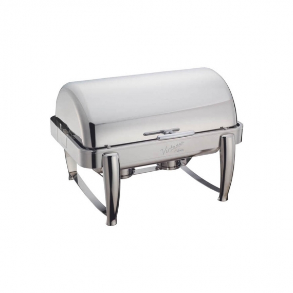 Winco 101B Virtuoso Series Full-Size Stackable Rectangular Chafer w/ 8 Qt., Roll-Top Cover