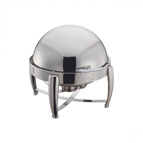 Winco 103B Virtuoso Series Stackable Round Chafer w/ 6 Qt. Capacity, Roll-Top Cover