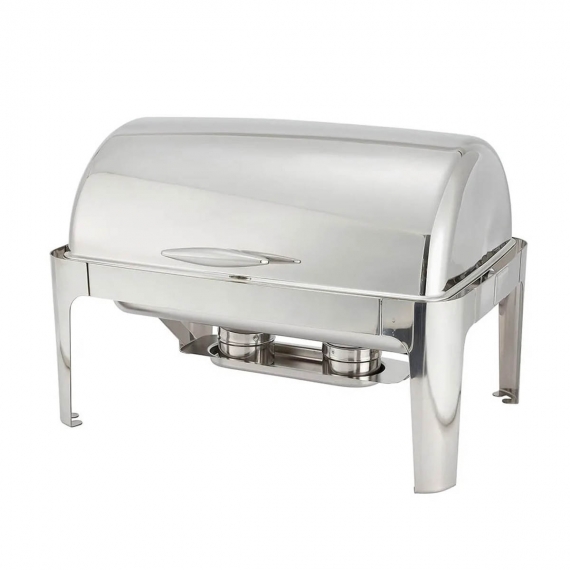 Winco 601 Madison Series Full-Size Rectangular Chafer w/ 8 Qt. Capacity, Roll-Top Cover
