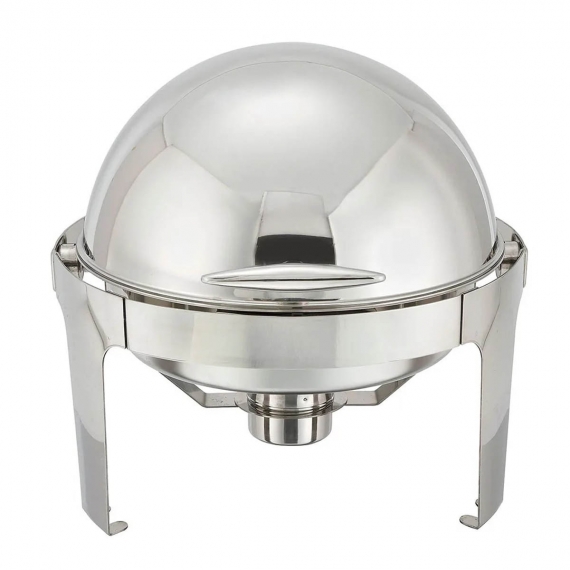 Winco 602 Madison Series Round Chafer w/ 6 Qt. Capacity, Roll-Top Cover