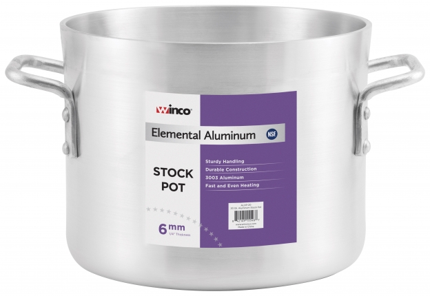 Winco ALHP-80, 80-Quart Extra-Heavy Aluminum Stock Pot with 19-Inch Diameter, NSF