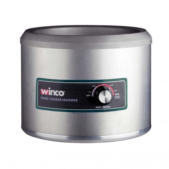 Winco FW-11R500 Countertop Round Food Pan Warmer/Cooker w/ 11-Quart, Manual Controls