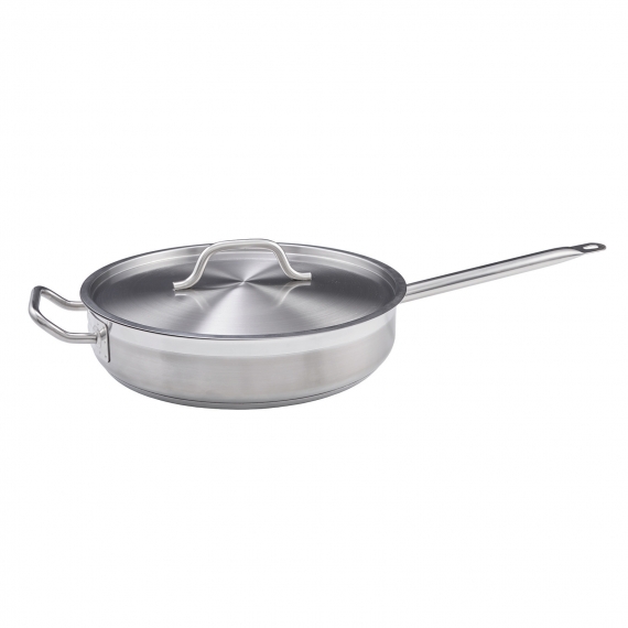 Winco SSET-7 Stainless Steel Premium Induction Sauté Pan,Round with Cover