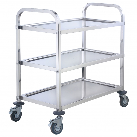 Winco SUC-50 3-Tier Stainless Steel Utility & Bussing Cart w/ 37