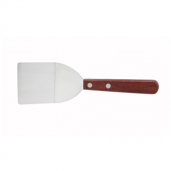 Winco TN32 Stainless Steel Mini Turner with Wooden Handle
