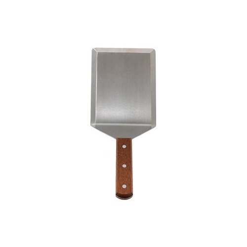 Winco TN56 Stainless Steel Solid OffsetTurner with Wooden Handle